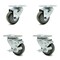 Service Caster 3 Inch Gray Polyurethane Wheel Swivel Top Plate Caster Set with 2 Brakes SCC SCC-20S314-PPUB-2-TLB-2 - alternate 1